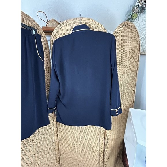 Vintage skirt suit nautical Brenda Goode navy crest patch small - Picture 8 of 15